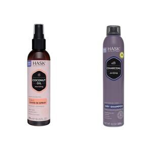 HASK Charcoal Dry Shampoo (2) + Coconut Oil 5-in-1 Leave-In Spray Set